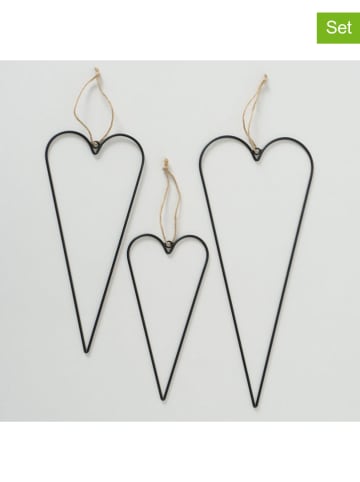 Boltze Zawieszki dekoracyjne (3 szt.) "Curo" w kolorze czarnym - wys. 40 cm