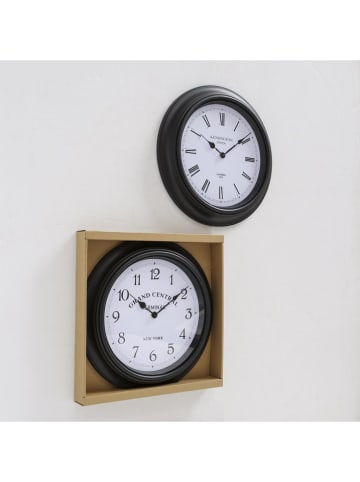 Boltze 2-delige set: wandklokken "Gravo" zwart - Ø 39 cm