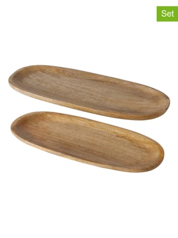 Boltze Talerze (2 szt.) "Mangora" w kolorze jasnobrązowym do serwowania