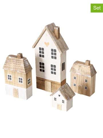 Boltze 4-delige set: decoratieve elementen "Lundholm" beige/wit