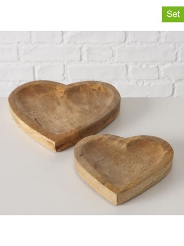 Boltze 2-delige set: serveerschalen "Amira" lichtbruin