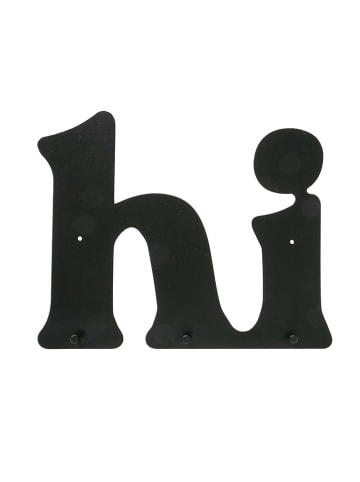 Boltze Kapstokhaken "Hi" zwart - (B)38 x (H)30 x (D)2 cm