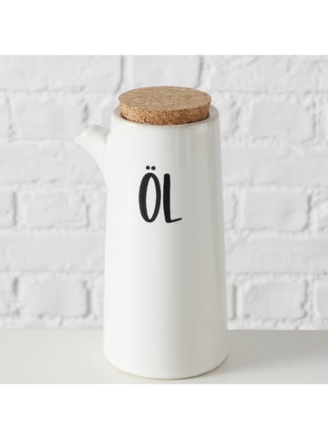 Boltze 2tlg. Set: Essig- & Ölspender "Jonah" in Weiß/ Schwarz - 380 ml