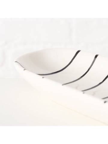 Boltze Servierschale "Baguette" in Weiß/ Schwarz - (L)40,4 cm