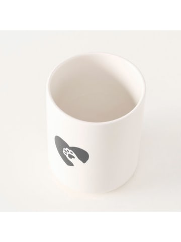 Boltze Voorraadpot ''Kitten'' wit/zwart - (H)17,5 x Ø 11 cm