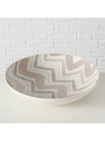 Boltze Kom "Zickzack" beige/grijs - Ø 33,5 cm