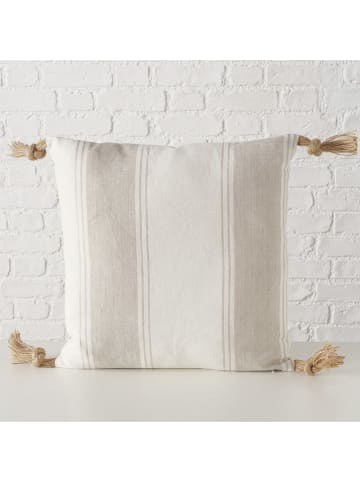 Boltze Kussen "Linel" beige/wit - (L)40 x (B)40 cm