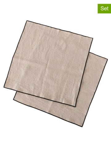 Boltze 2-delige set: servetten "Janea" beige - (L)41 x (B)41 cm