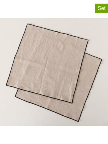 Boltze 2er-Set: Servietten ''Janea'' in Beige - (L)41 x (B)41 cm