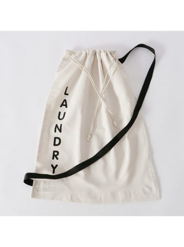 Boltze Wäschebeutel "Laundy" in Weiß/ Schwarz - (H)65 cm