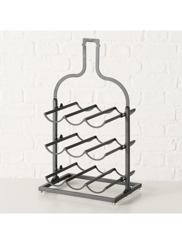 Boltze Stojak "Botella" w kolorze czarnym na butelki wina - 22,3 x 54,5 cm