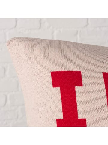 Boltze Kussen "Skiing" crème/rood - (L)50 x (B)50 cm