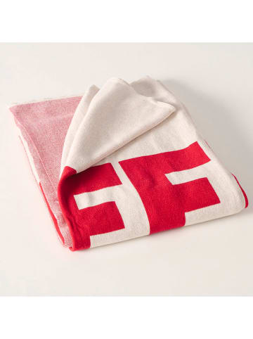 Boltze Woondeken "Skiing" crème/rood - (L)170 x (B)130 cm