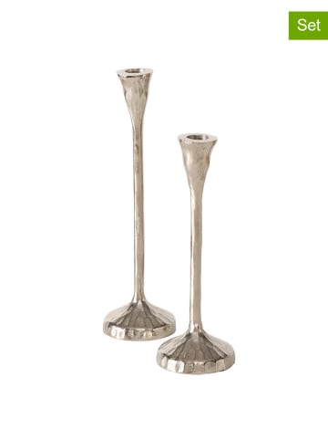 Boltze 2er-Set: Kerzenleuchter "Dungis" in Silber