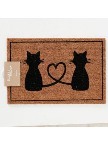 Boltze Wycieraczka w kolorze jasnobrązowo-czarnym z włókna kokosowego - 60 x 40 cm