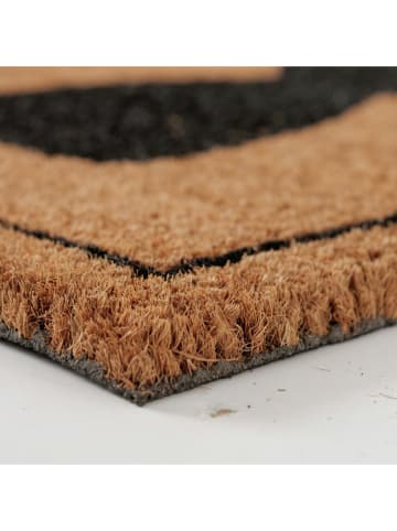 Boltze Wycieraczka w kolorze jasnobrązowo-czarnym z włókna kokosowego - 60 x 40 cm