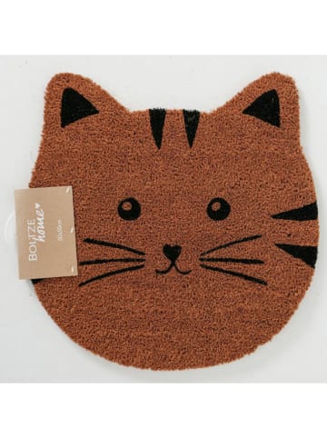 Boltze Kokos-Fußmatte "Feli" in Hellbraun/ Schwarz - (L)50 x (B)50 cm