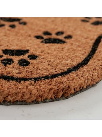 Boltze Kokos-Fußmatte "Sammy" in Hellbraun/ Schwarz - (L)60 x (B)40 cm