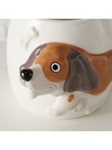 Boltze Tasse "Harpe" in Weiß/ Hellbraun - 580 ml