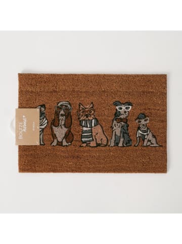 Boltze Kokosdeurmat "Archy" lichtbruin/grijs - (L)60 x (B)40 cm