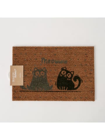 Boltze Kokos-Fußmatte "Mollie" in Hellbraun/ Schwarz/ Grau - (L)60 x (B)40 cm
