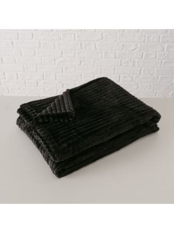 Boltze Wohndecke "Hygge" in Schwarz - (L)180 x (B)130 cm
