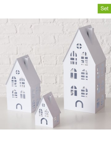 Boltze 3er-Set: Laternen "Dover" in Weiß