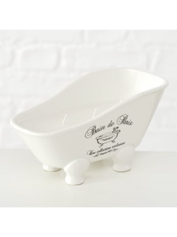 Boltze Kerzentopf "Bathtime" in Weiß - (H)9,5 cm