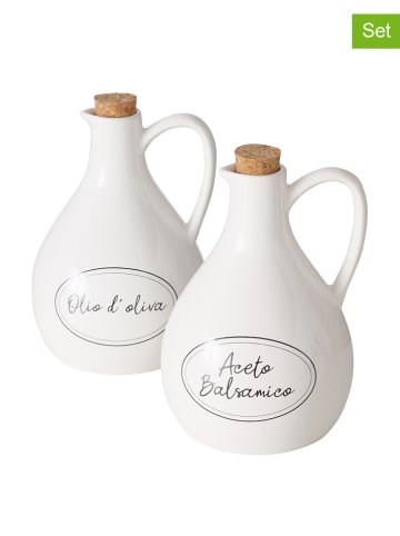 Boltze 2-częściowy zestaw "Cucina" w kolorze białym - wys. 20 x Ø 16 cm