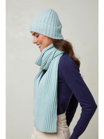 Soft Cashmere 2-delige set: muts en sjaal turquoise