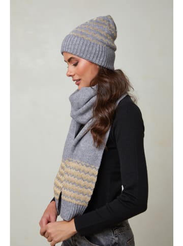 Soft Cashmere 2-delige set: muts en sjaal grijs