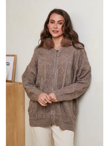 Soft Cashmere Cardigan in Taupe