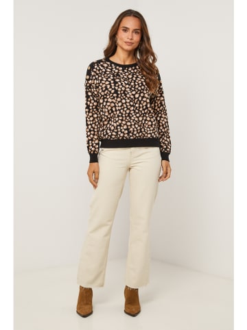 Soft Cashmere Trui zwart/lichtbruin