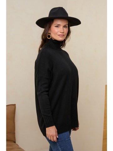 Curvy Lady Rollkragenpullover in Schwarz