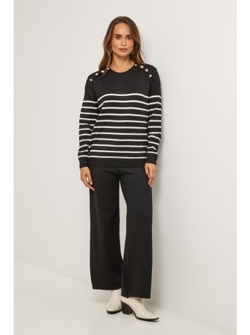 Soft Cashmere Trui zwart/wit