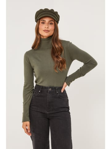 Soft Cashmere Rollkragenpullover in Khaki