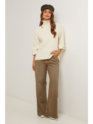 Soft Cashmere Rollkragenpullover in Creme