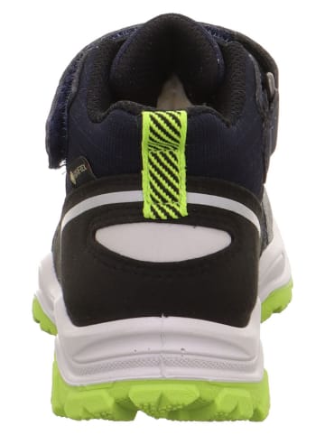 superfit Leren boots "Jupiter" zwart/donkerblauw/groen