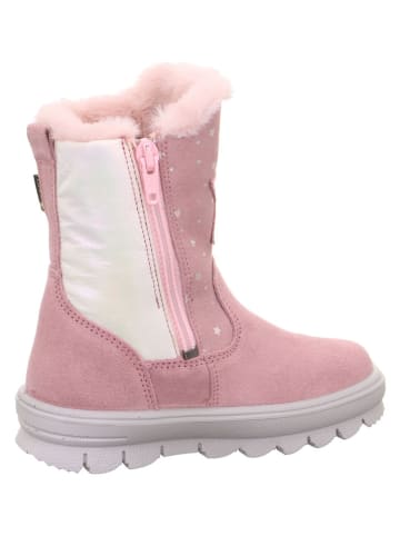 superfit Skórzane kozaki zimowe "Flavia" w kolorze jasnoróżowym