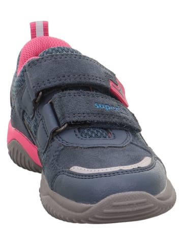 superfit Skórzane sneakersy "Storm" w kolorze granatowo-różowym