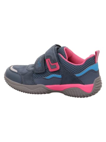 superfit Leren sneakers "Storm" donkerblauw/roze