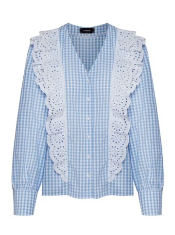 LIMBERRY Trachtenbluse "Alison" in Hellblau/ Weiß
