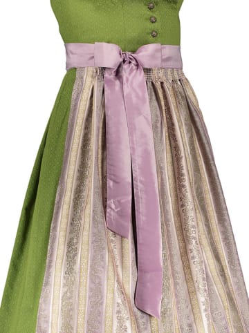 Turi Landhaus Dirndl in Grün/ Beige