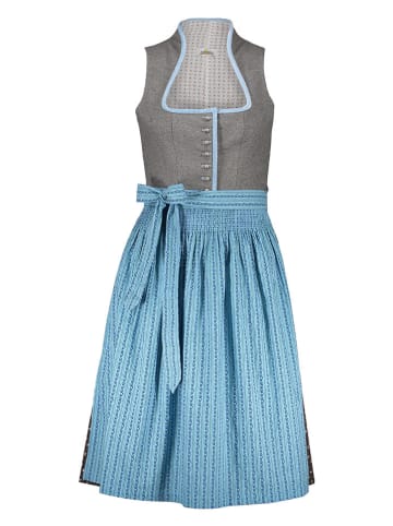 Almsach Dirndl in Grau/ Hellblau