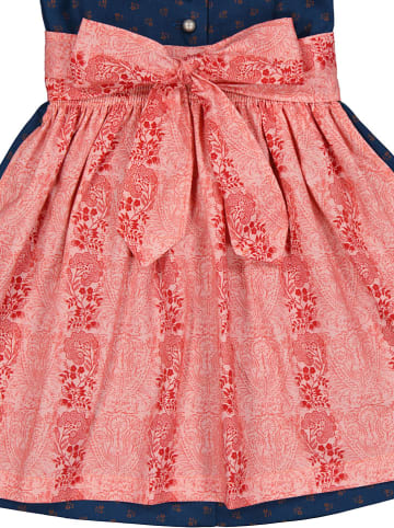 Turi Landhaus Dirndl in Dunkelblau/ Koralle