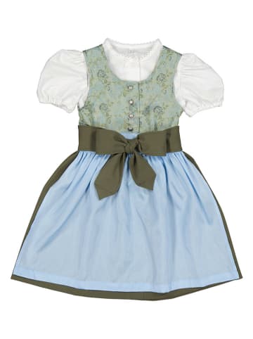 Turi Landhaus Dirndl in Dunkelgrün/ Hellblau