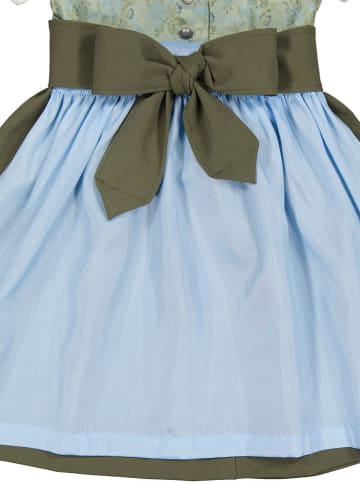 Turi Landhaus Dirndl in Dunkelgrün/ Hellblau