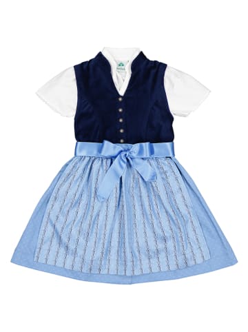 Isartrachten Dirndl in Hellblau/ Dunkelblau