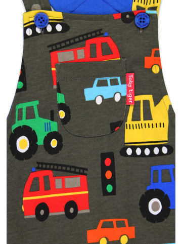 Toby Tiger Latzhose in Anthrazit/ Bunt