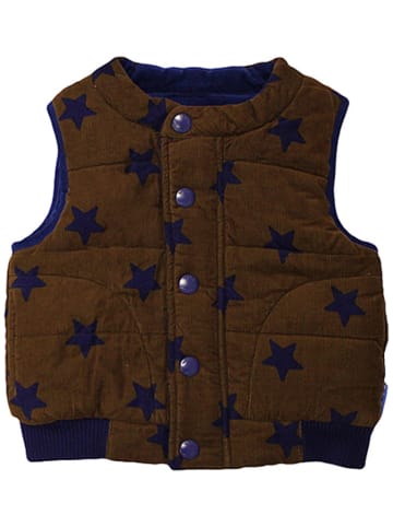 Toby Tiger Cordweste in Braun/ Dunkelblau